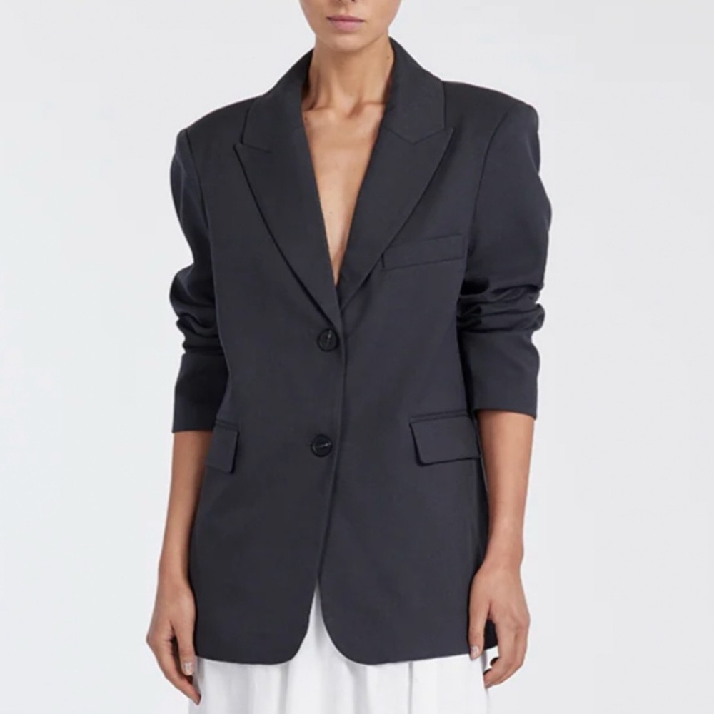 New DISSH Harley Charcoal Boyfriend Blazer Gray‎ Oversized 90s Loose Size 4